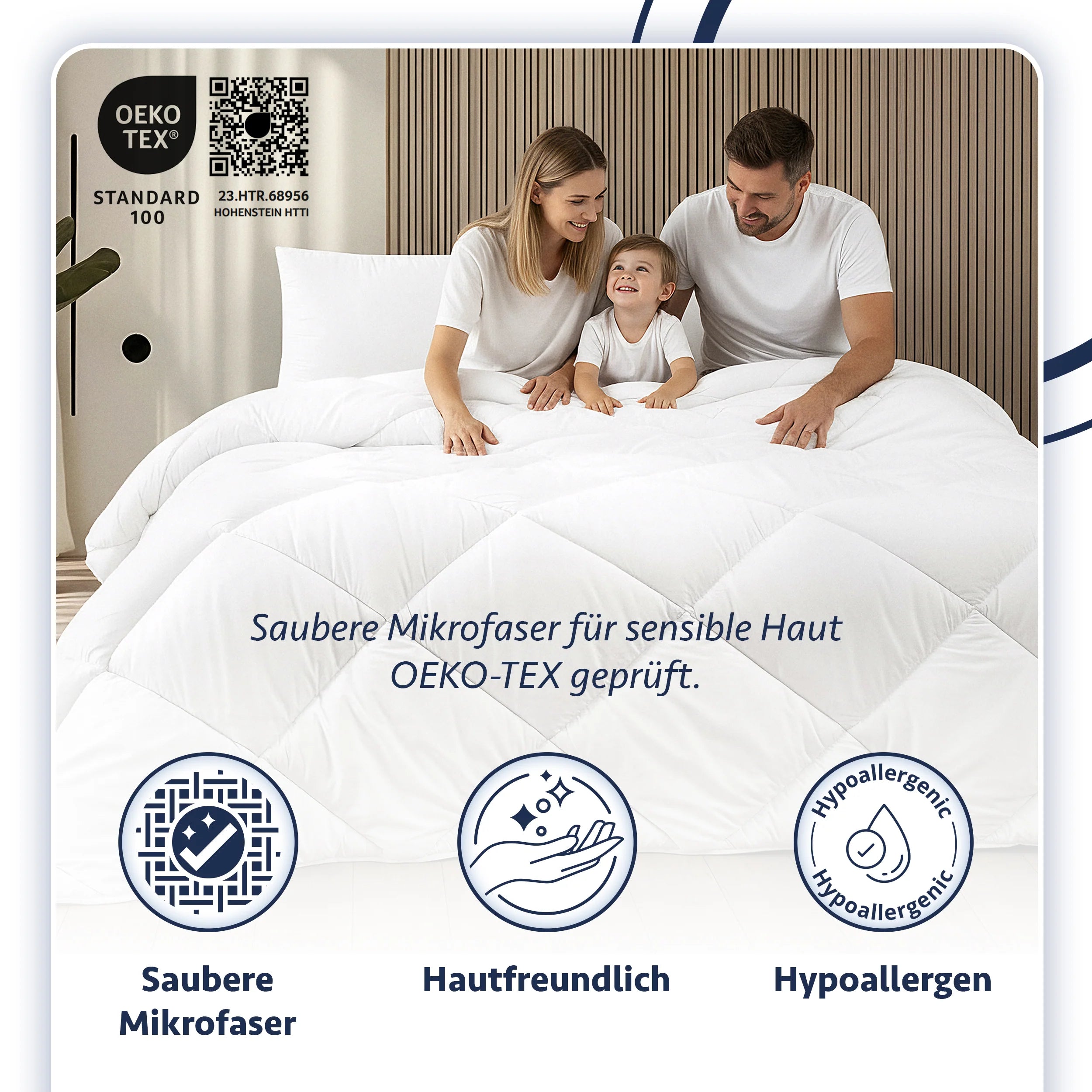 Premium Steppdecke – 4-Jahreszeiten, Doppelseitig, Hypoallergen