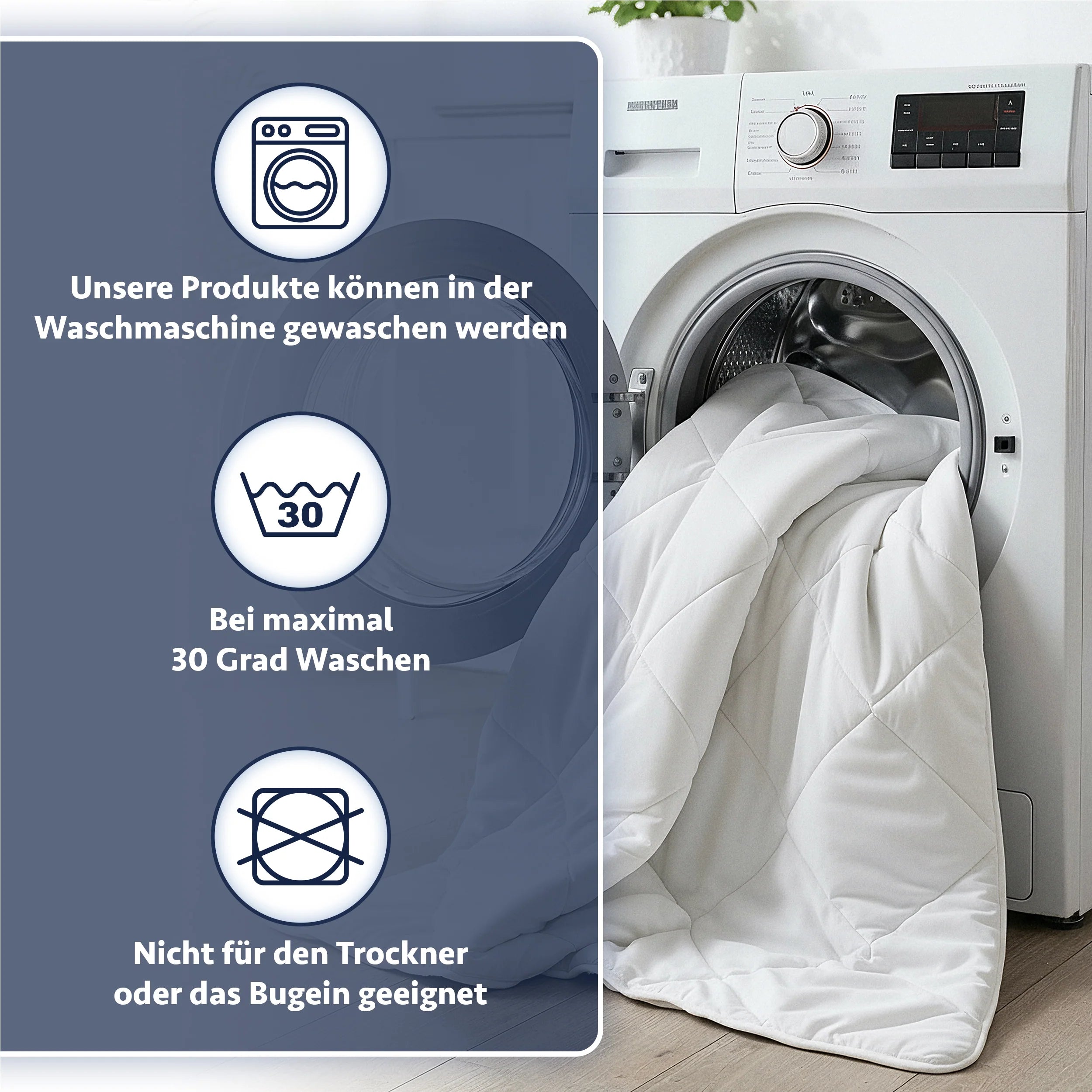 Premium Steppdecke – 4-Jahreszeiten, Doppelseitig, Hypoallergen