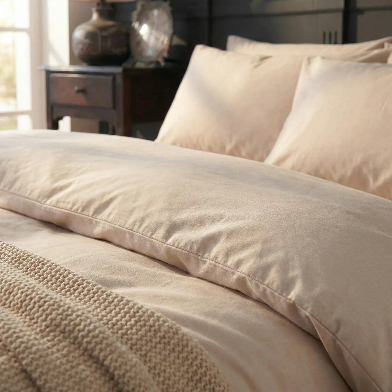 Premium Bettwäsche Set aus 100% Baumwolle Renforcé (Naturfaser) & Kissenbezug